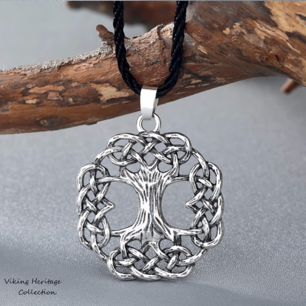Viking Norse Yggdrasil Tree Of Life Silver Pendant Necklace Jewelry Amulet